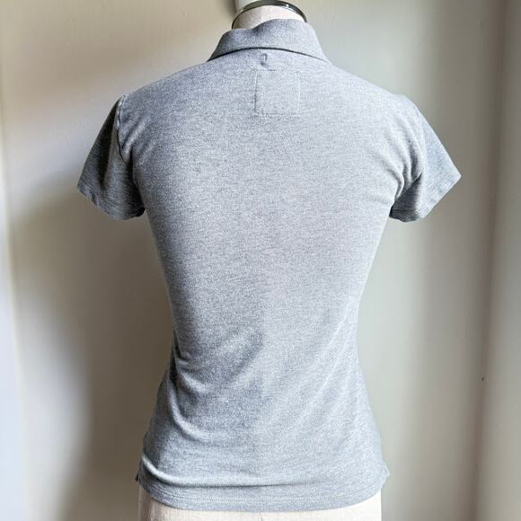 Hollister Gray Stretch Polo Shirt Women’s XS Y2K-Inspired - Picture 2 of 6